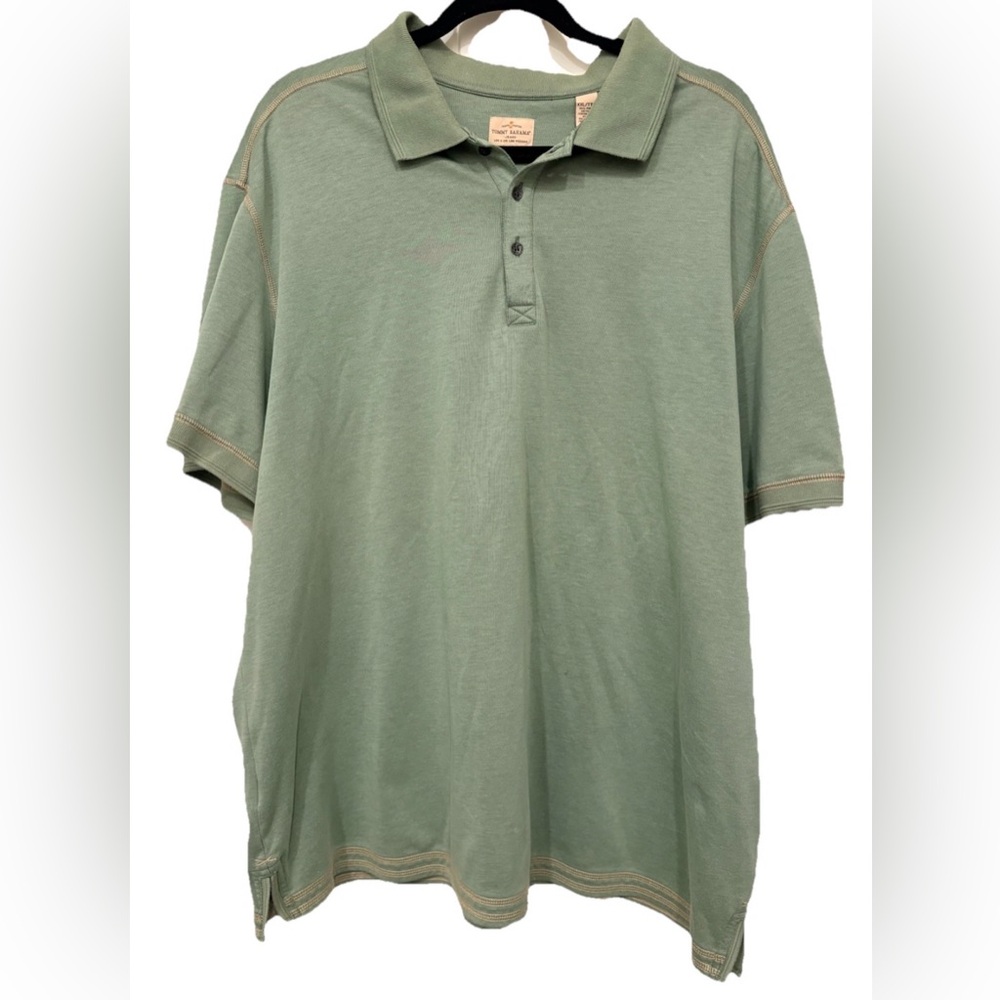 Tommy Bahama Men's Green Pima Cotton Short Sleeve Polo Shirt Size XXL 2XL